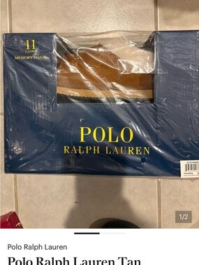 Polo by Ralph Lauren Tan Suede Slippers NWT size 11 fur